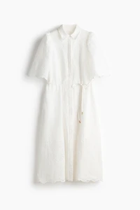 Eyelet-Embroidered Cotton Shirt Dress