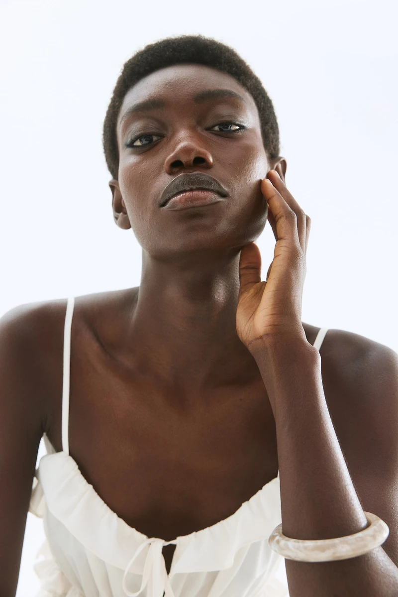 Ruffle-Trimmed Strappy Top