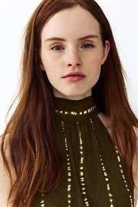 Textured Halterneck Top