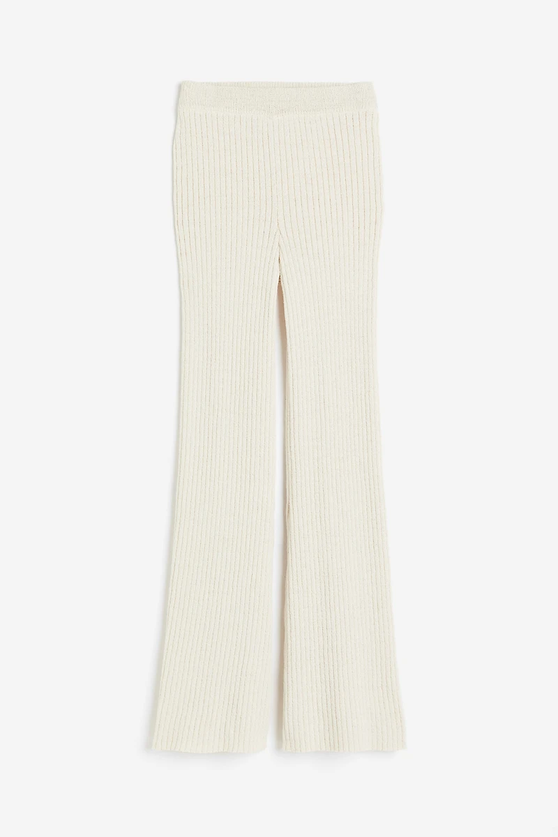 Pantalon évasé en tricot côtelé