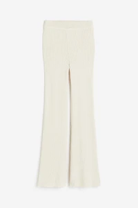 Pantalon évasé en tricot côtelé