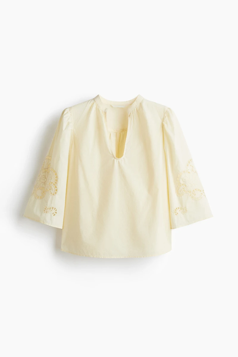 Blouse with Eyelet Embroidery