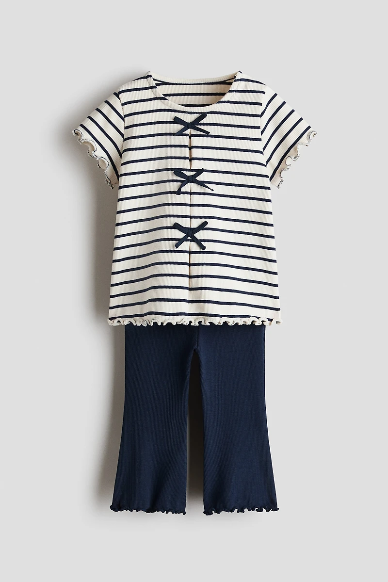 2-Piece Ribbed Cotton Set