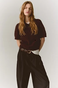 Alpaca-Blend Polo Shirt