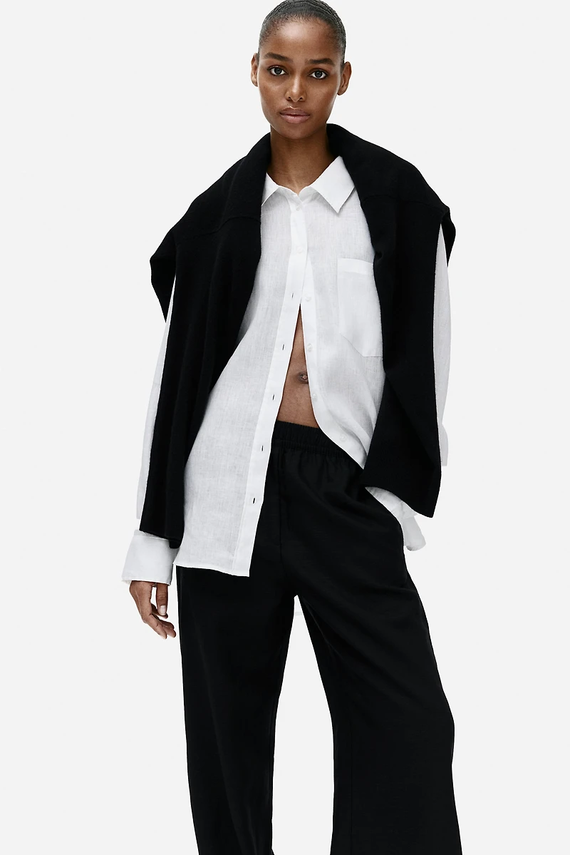 Wide-Leg Pull-On Pants