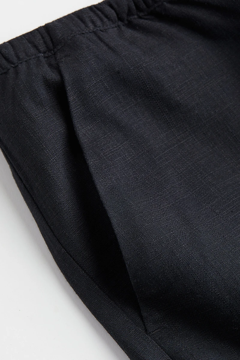Linen-blend Pull-on Pants
