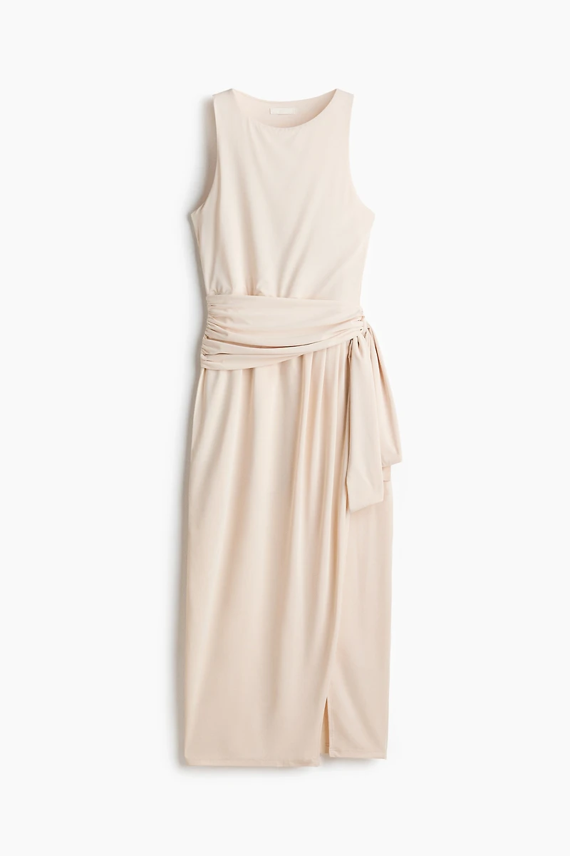Draped-Panel Jersey Dress