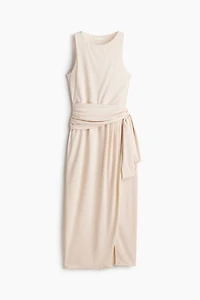 Draped-Panel Jersey Dress