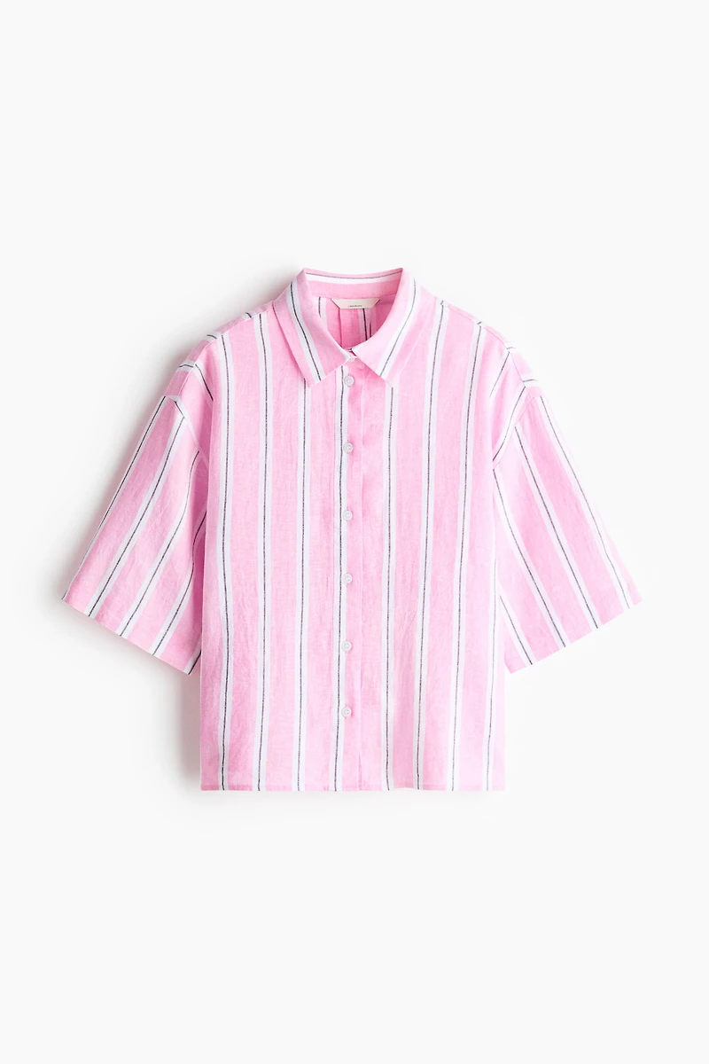 Oversized Linen-Blend Shirt