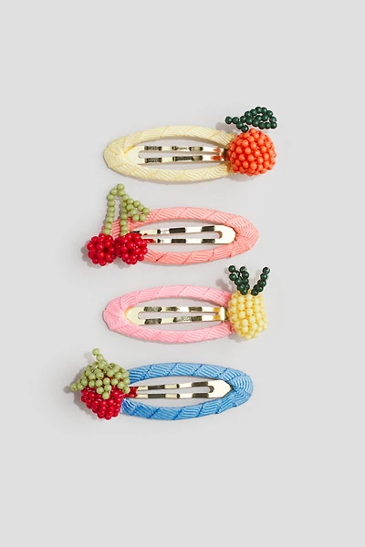 4-Pack Appliquéd Hair Clips