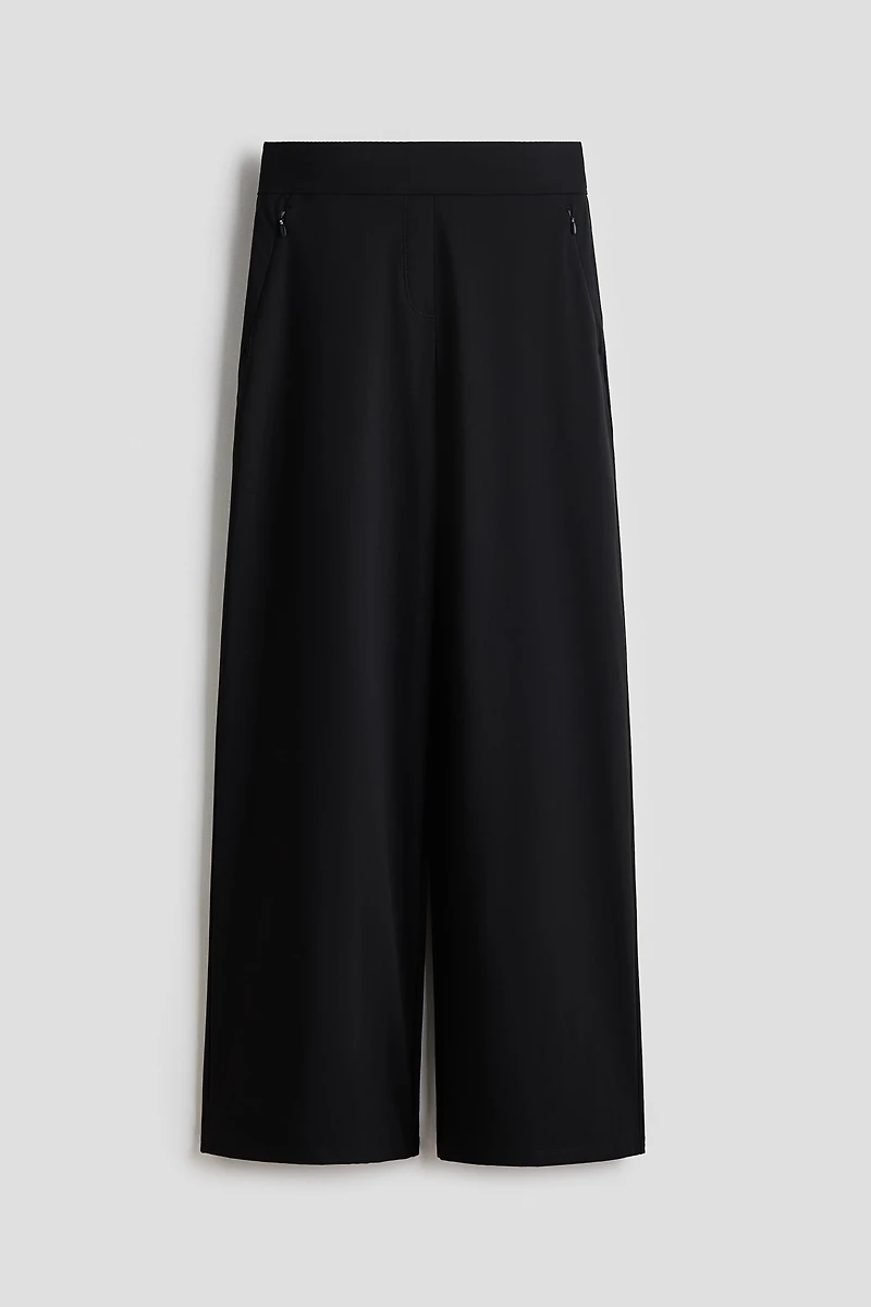 Four-Way Stretch Wide-Cut Pants