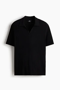 Regular-Fit Cable-Knit Polo Shirt