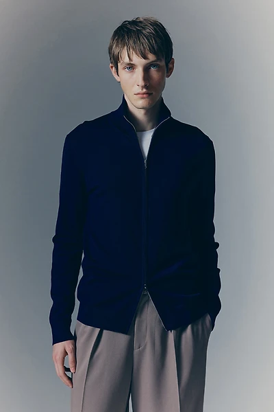 Slip-Fit Cardigan with Zipper
