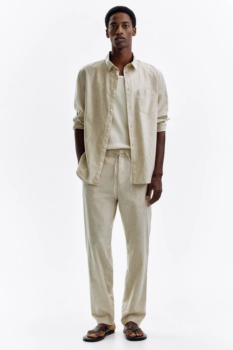 Regular Fit Linen-blend Pants
