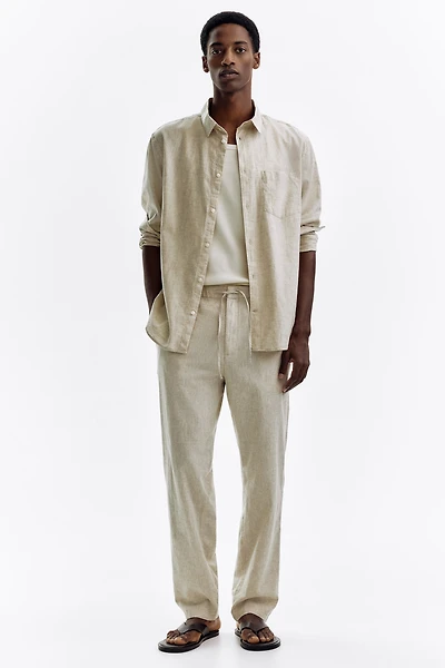 Regular Fit Linen-blend Pants