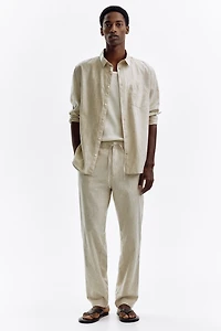 Regular Fit Linen-blend Pants
