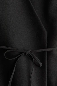 Tie-Detail Felted Coat