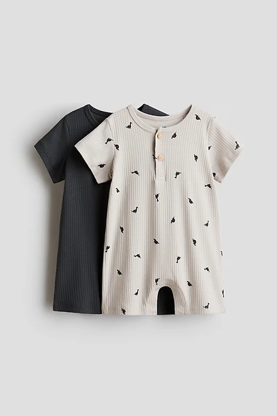 2-Pack Short Cotton Romper Suits