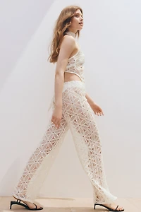 Wide-Leg Lace Pants