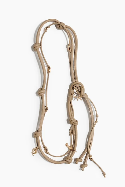 Embellished cord belt