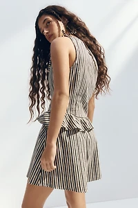 Linen-Blend Peplum Top