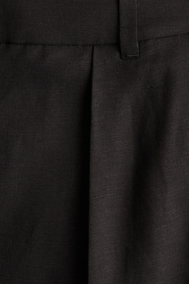Linen-Blend Pencil Skirt