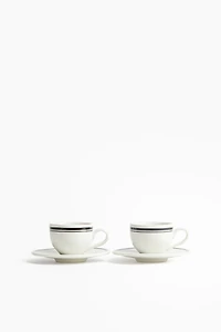 Lot de 2 tasses à expresso avec soucoupes