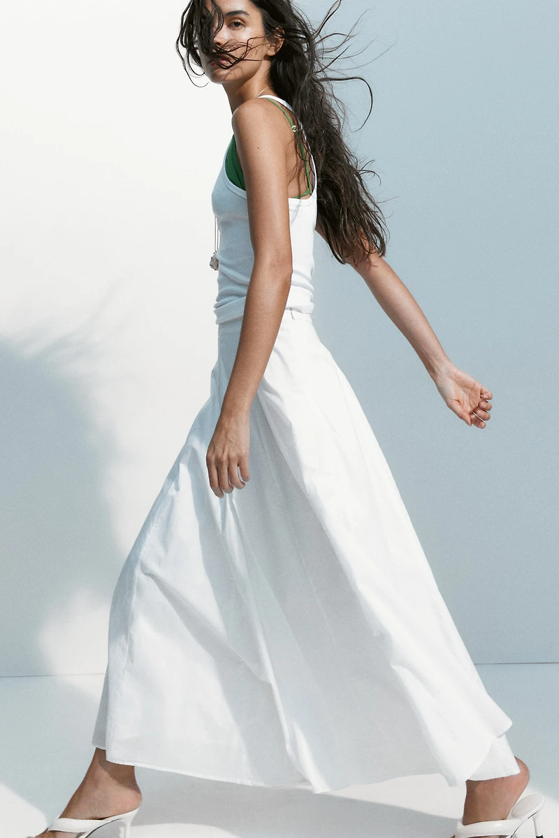 Pleated Cotton Skirt