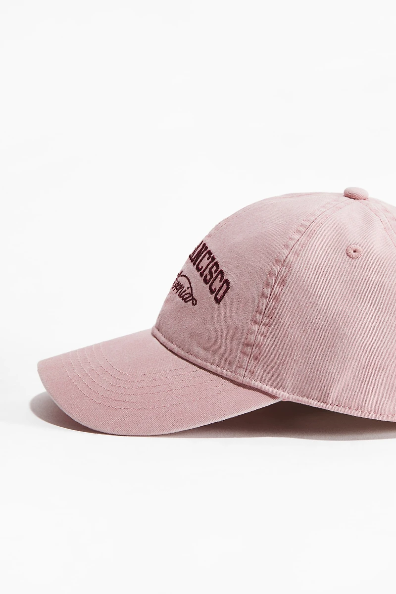 Embroidered-motif Twill Cap