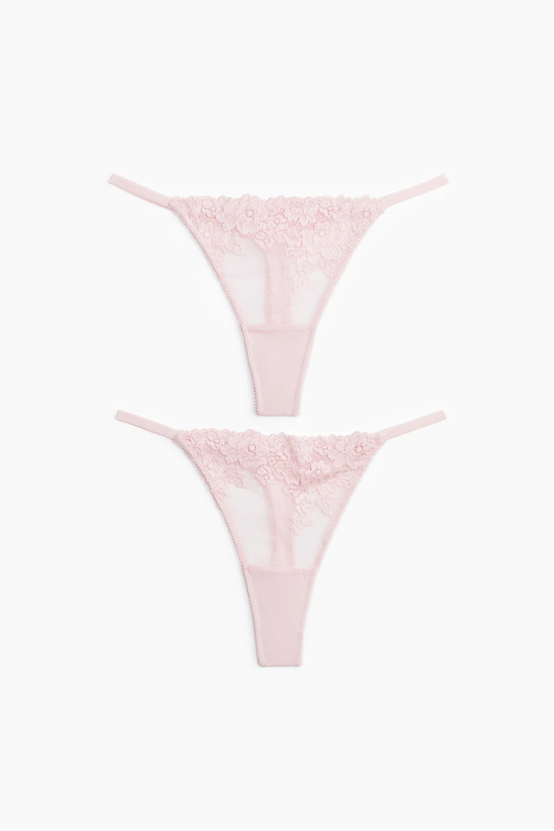 2-Pack Lace Thong Briefs