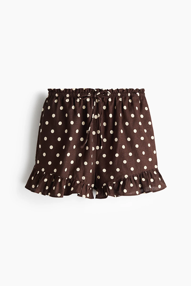 Linen-Blend Drawstring Shorts