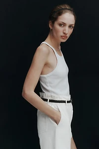 Belted Twill Shorts