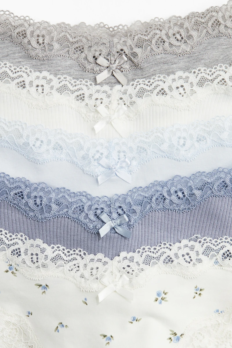Lot de 5 culottes Brazilian en coton et dentelle