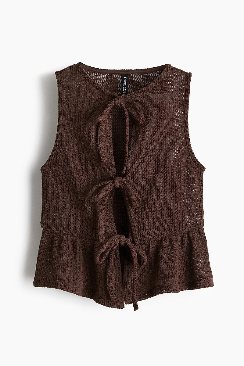 Tie-Front Peplum Top