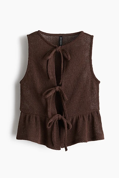 Tie-Front Peplum Top