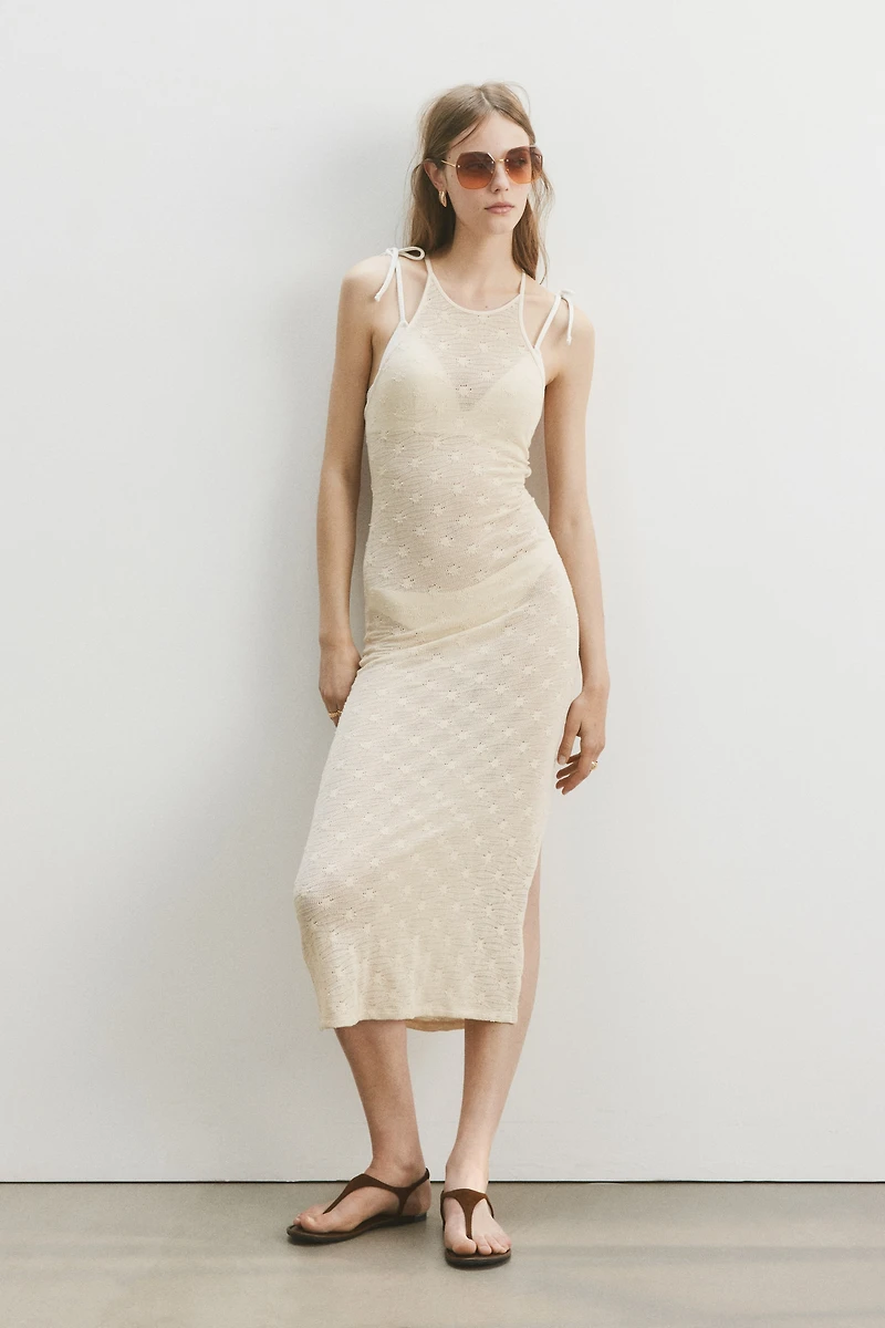 Crochet-Look Low-Back Dress