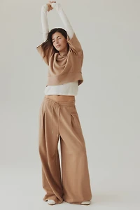 Pleat-Detail Drawstring Pants