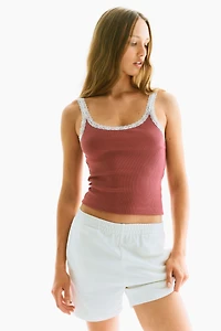Lace-Trimmed Tank Top