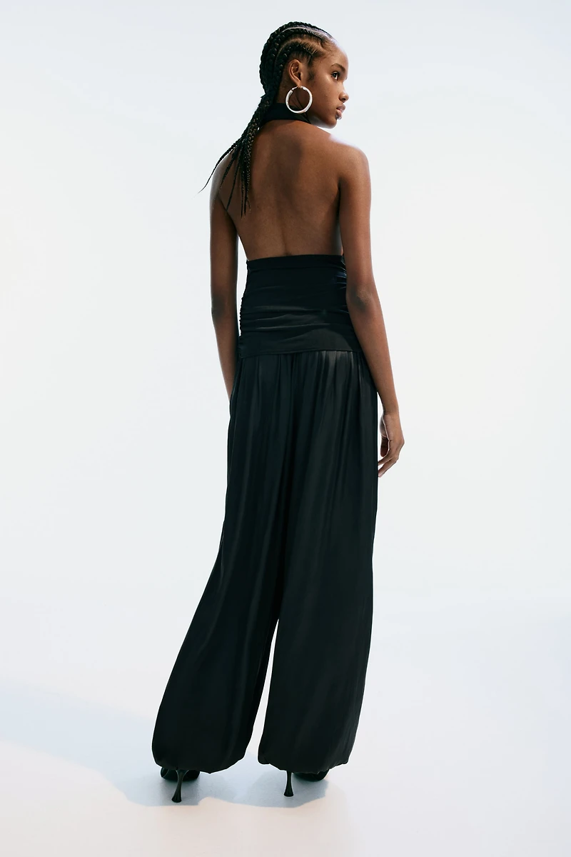 Draped-Panel Halterneck Top