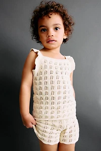 2-Piece Cotton Pointelle-Knit Set
