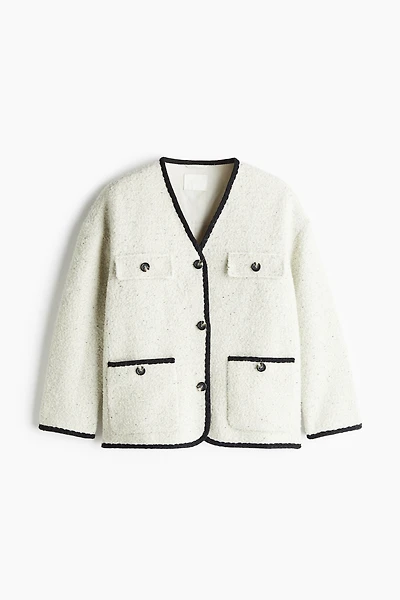 V-Neck Bouclé Jacket