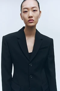 Wool-Blend Hourglass Blazer