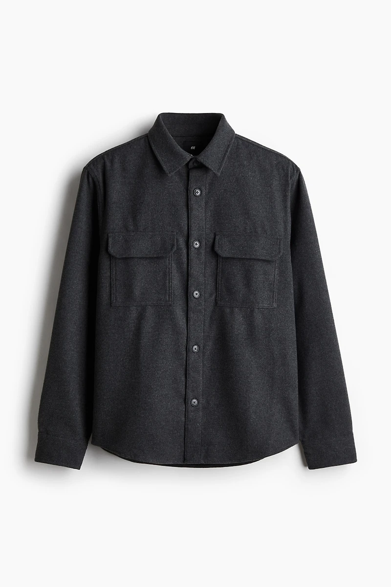 Regular Fit Felted Overshirt