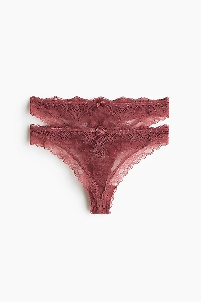 2-Pack Lace Thong Briefs