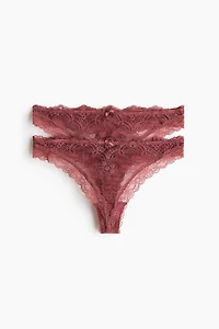2-Pack Lace Thong Briefs