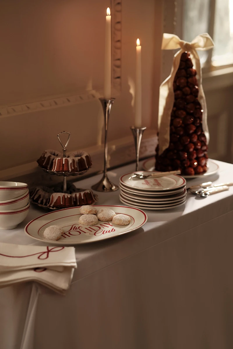 Grande assiette de service en porcelaine