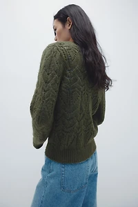Pointelle-Knit Sweater