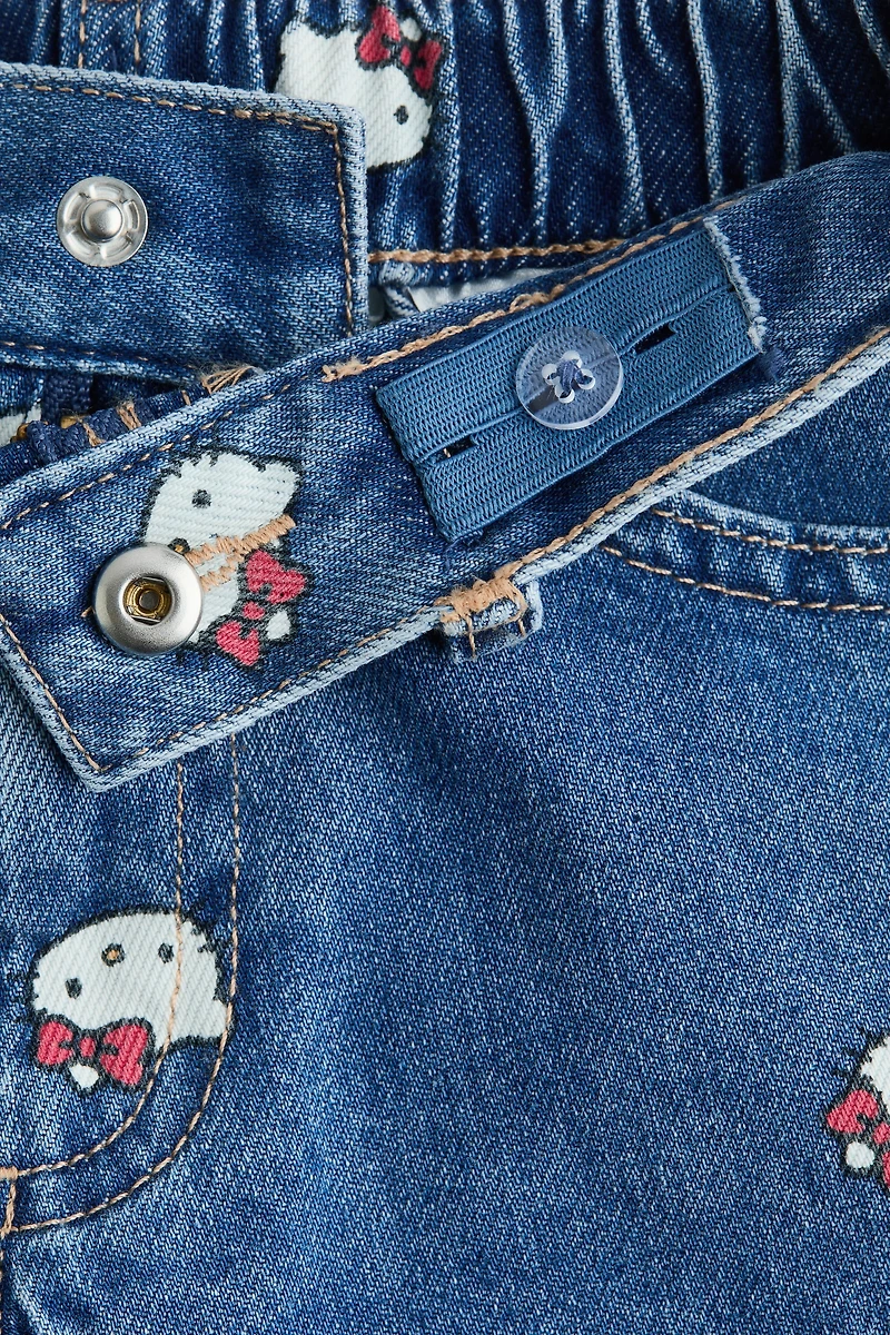 Short en denim imprimé