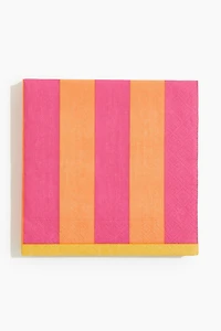 Lot de 20 serviettes en papier rayées