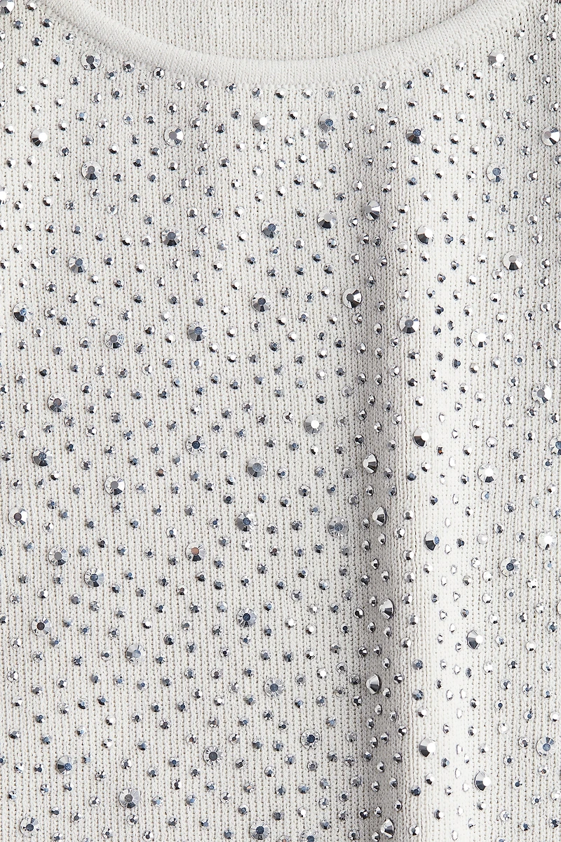 Rhinestone-Embellished Sleeveless Top